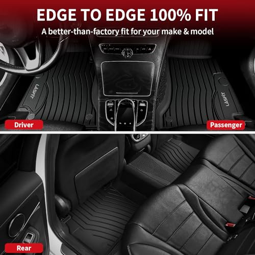LASFIT Floor Mats for Mercedes Benz C Class 2021 2020 2015-2019 C300 / C400 / C350e / C43 AMG / C63 AMG / C63 AMG S (Fit Sedan Only), All Weather TPE Floor Liners for C Class 1st & 2nd Row Mats - size: For Benz C-Class | 2015-2021 | 1st & 2nd Row