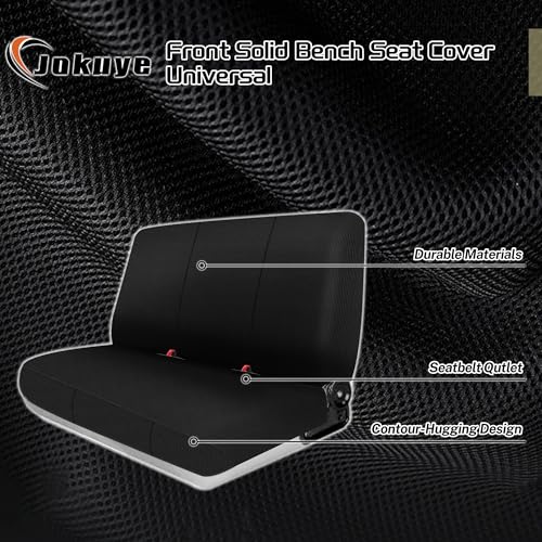Jokuye Skin-Friendly Corduroy Fabric Truck Bench Seat Cover Universal Fit for Ford Chevrolet Dodge Full Size Pickup Trucks, with Storage Pockets - Black - color: Black, size: Corduroy