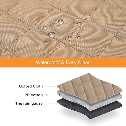 GXT Dog Back Seat Cover Protector for Cars SUV and Trucks with Mesh Window, Scratchproof Nonslip and Waterproof Material - color: Dark Khaki, style: Seat Cover Only