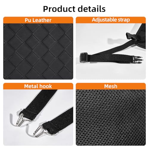 Purse Holder for Car,Car Purse Holder Between Seats,PU Leather Seat Back Organizer,Large Capacity Bag,Car Net Pocket Handbag Holder,Pet Barrier(Black)
