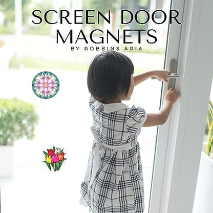 Screen Door Magnets Double Sided – Keep People, Kids, and Dogs from Running into The Screen Door - Robbins Aria Star Fish - color: Star Fish by the Sea