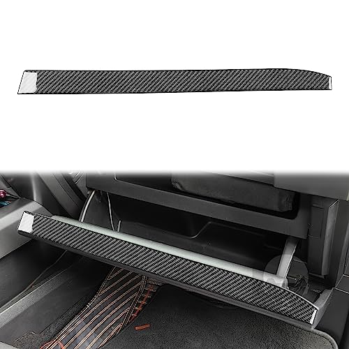 Premium Real Carbon Fiber Upper Panel of Co-Pilot Glove Box Panal Decorative Stickers Car Interior Accessories Compatible with Ford F150 F-150 Raptor 2017 2018 2019 2020 Black - color: Black 26