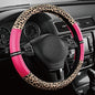 Road Comforts Leopard Steering Wheel Cover for Women, Cute Anti-Slip Microfiber Leather, Universal Fit 14.5-15 Inch Round Steering Wheel - HotPink - color: Round HotPink