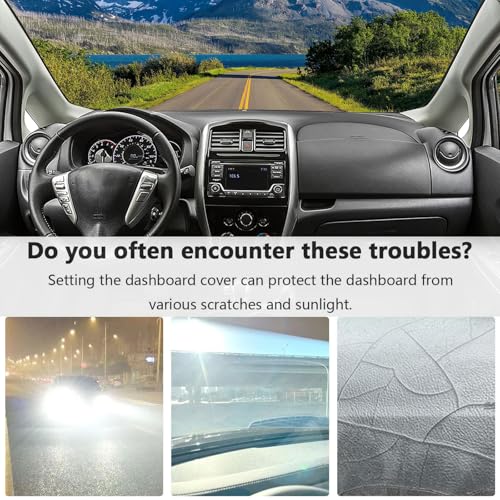 Dashboard Cover Suitable for Nissan Versa 2012 2013 2014 2015 2016 2017 2018 2019 Car Dashboard Cover Sun Visor Mat Non-Slip Polyester Dashboard Accessories (Black) - size: 2012-2019 For Nissan Versa