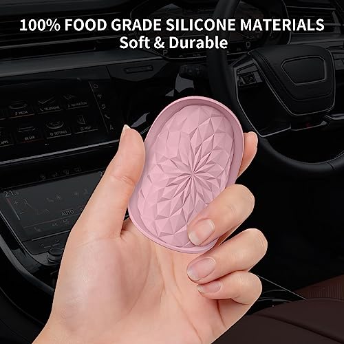 Car Coasters for Cup Holders [4 Pack] - 2.75In Silicone Auto Mug Mats - Universal Non-Slip Recessed Car Interior AccessoriesDusty Rose - color: 4 Pack-dusty Rose