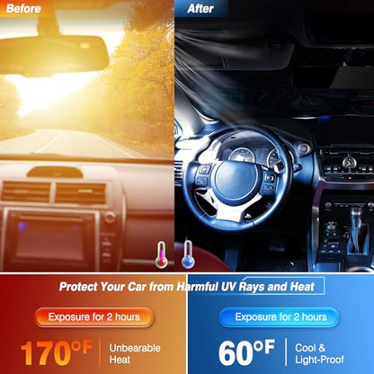 Windshield Sun Shade - Car Sun Shade Windshield, Reflector Sunshade Offers Ultimate Protection for Car Interior (57x31.5 inches) - color: Golden