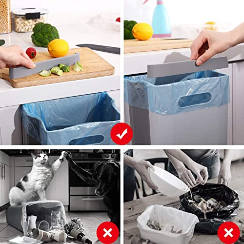 Hanging Collapsible Trash Can - 9L Wall Mounted Foldable Waste Bin for Kitchen Cabinet Door - Quickly Clean Counter, Sink, Bathroom - RV, Car, Camping Folding Garbage Basket (Gray) - color: Gray