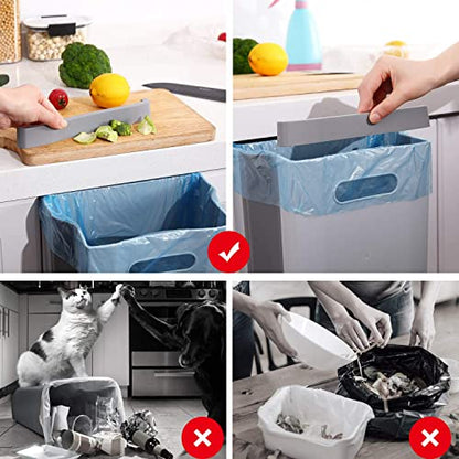Hanging Collapsible Trash Can - 9L Wall Mounted Foldable Waste Bin for Kitchen Cabinet Door - Quickly Clean Counter, Sink, Bathroom - RV, Car, Camping Folding Garbage Basket (Gray) - color: Gray