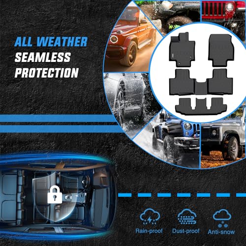 Nilight TPE Floor Mats for Toyota Highlander w/Center Console 2020 2021 2022 2023 2024 2025 2026 (NOT fit Hybrid) All Weather Custom Fit Heavy Duty Floor Liners - size: 2020-2026 Toyota Highlander
