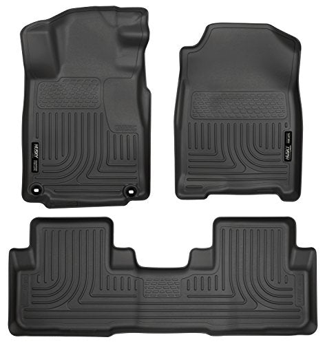 Husky Liners Weatherbeater Floor Mats | Fits 2012-2014 Honda CR-V | Front & 2nd Row, 3-pc Black - 98451 - size: Front & 2nd Row, style: 2012 - 2014
