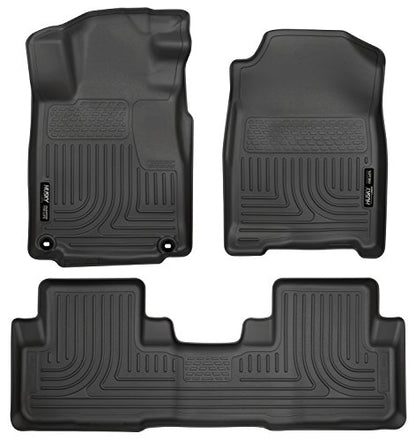 Husky Liners Weatherbeater Floor Mats | Fits 2012-2014 Honda CR-V | Front & 2nd Row, 3-pc Black - 98451 - size: Front & 2nd Row, style: 2012 - 2014
