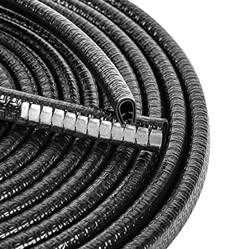 33Ft(10M) Long Car Door Edge Guards, U Shape Edge Trim Rubber Seal Protector Car Door Protection Anti-Collision Rubber Clips Easy to Cut No Need Adhesive Fit for Most Vehicles| Black - color: Black, size: 33FT