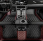 Customize Car Floor Mats for 99% Sedan SUV Sports Car All Weather Leather Full Coverage Waterproof Non-Slip Vehicle Lining Pads (Black Brown Stitching1) - color: Black brown Stitching1