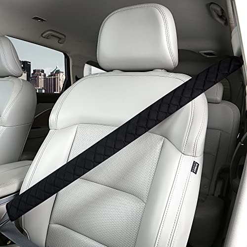 HighnessHwoo Extra Long Seatbelt Covers for Adults Kids Women & Men, Soft Car Seat Belt Strap Cushion for for truck & bus drivers only, Shoulder Neck Chest Protector Pads, 1pc, Black, 29.5in - color: Black, size: 29.5in - 1pc