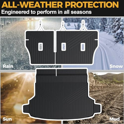 Cargo Mat for 2025 2026 Subaru Forester, Full Coverage All Weather TPE Cargo Liner Trunk Mat with Backrest Mat for Subaru Forester Accessories (Gas Only)