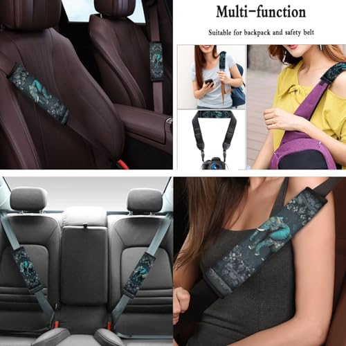 Elephant Printed 15 Pack Car Seat Cover Full Set, Stretchy Car Interior Covers Set Front Rear Seat Protector Seat Belt Pad Steering Wheel Protector Keychain - color: Black and Green-Elephant