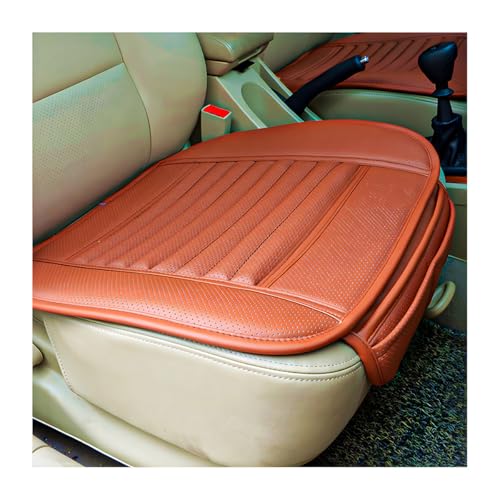 DXNQ Car Seat Cover, Leather Car Interior Front Bottom Seat Covers with Storage Pocket, Comfortable Anti-Slip Seat Cushion Covers for Car SUV Truck and Van, Car Accessories (Orange) - color: Orange, size: Regular Leather