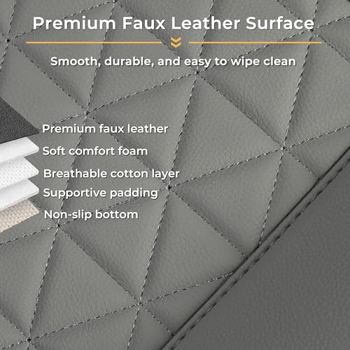Black Seal 1-Pack Front Car Seat Cover, Faux Leather Seat Bottom Cover with Partial Backrest Protection, Side Wrap Design, Universal Fit for Most Cars, SUVs, Trucks, Vans (Grey) - color: Single-Grey