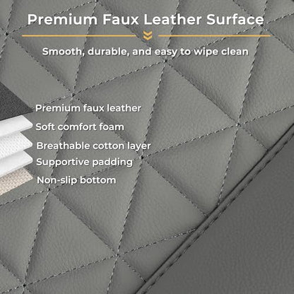 Black Seal 1-Pack Front Car Seat Cover, Faux Leather Seat Bottom Cover with Partial Backrest Protection, Side Wrap Design, Universal Fit for Most Cars, SUVs, Trucks, Vans (Grey) - color: Single-Grey