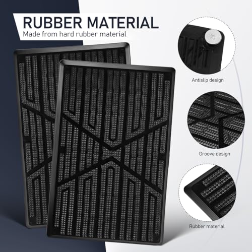 PRETYZOOM 2-Pack Car Floor Mat Heel Pad, Universal Anti-Skid Rubber Heel Scuff Plate, Auto Home Carpet Protector Patch for Driver Side Gas Pedal Foot Rest
