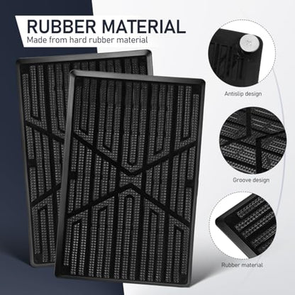 PRETYZOOM 2-Pack Car Floor Mat Heel Pad, Universal Anti-Skid Rubber Heel Scuff Plate, Auto Home Carpet Protector Patch for Driver Side Gas Pedal Foot Rest