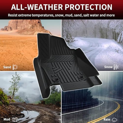 LASFIT Floor Mats for Toyota Tacoma 2024 2025 2026 Double Cab Auto Tran (Not fit Hybrid) All Weather Floor Liner for Tacoma TRD/SR/SR5/limited TPE Custom Fit Car Mats Front&Rear 2 Row Mats