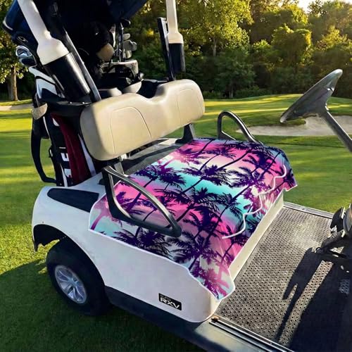 Golf Cart Seat Covers Golf Cart Seat Towel Blanket Group - color: Palm Tree 4 Pockets