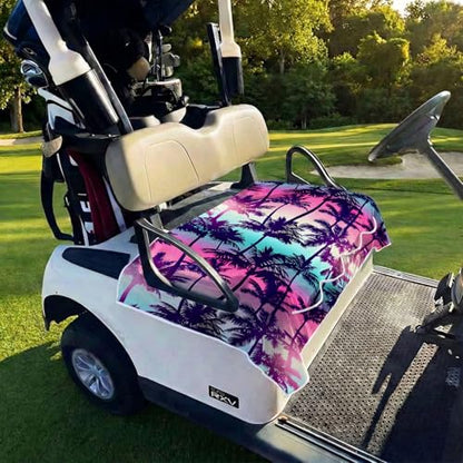 Golf Cart Seat Covers Golf Cart Seat Towel Blanket Group - color: Palm Tree 4 Pockets