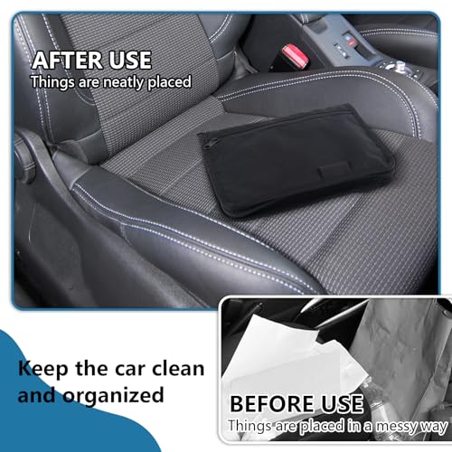 vvag Car Registration Insurance Holder,Glove Box Compartment Organizer with Multiple Pockets,Zipped Design Document Holder Owner Manual Case,Glove Bag for Registration,Insurance,Driving Licence,Cards
