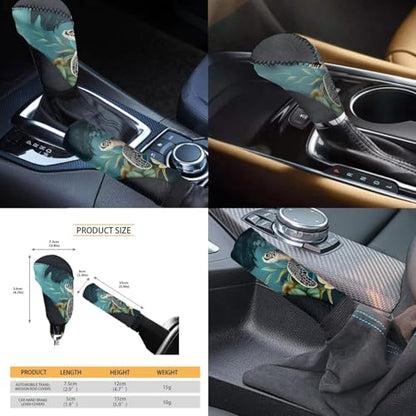 Hawaiian Sea Turtle Car Seat Cover Set for Front and Rear Car Accessories Full Set 12 Pcs Steering Wheel Cover Armrest Pad Gear Shift Cover Headrest Covers Universal Fit - color: Hawaiian Sea Turtle