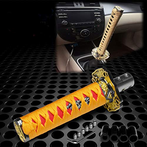 JDMBESTBOY Samurai Sword Orange Red Shift Knob Shifter Alloy Katana Adapters Universal 15cm - color: Orange Red, size: 15cm