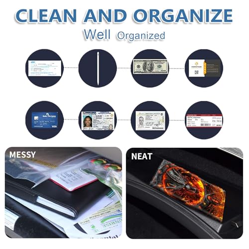 Car Registration and Insurance Holder for Women Men,Automobile License Document Card Holders Vehicle Glove Box Organizer Leather Accessories Driver Essential,Black Dragon Surrounded by Fire - color: Black Dragon Surrounded by Fire