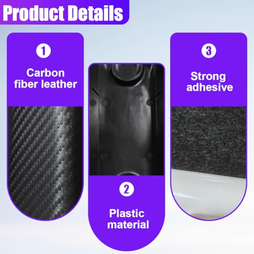 YoRise Car Armrest Support Pad, Adjustable Side Door Armrest Pillow with Storage Box, Comfortable Leather Arm Rest Cushion for Relieve Driver Arm Fatigue, Car Interior Accessories (CarbonFiber)