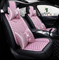 Bling Retro Fashion Lattice Silk and Leather Car Seat Covers Front and Rear Seat Covers Universal Fit (Pink-Luxury) - color: Pink-Luxury