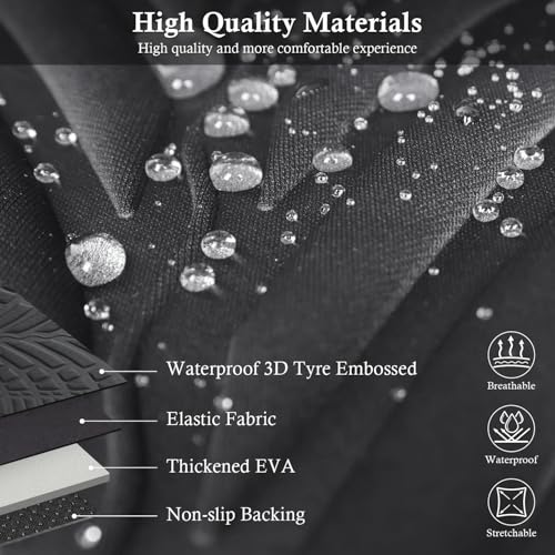 CAR PASS Neoprene Waterproof Seat Covers Two Front, Wetsuit Car Seat Covers 2pcs Universal Fit for Vans, Truck, SUV, 3D Tyre Embossed Seat Covers Anti Slip with Armrests, Aibag Compatible(Black Gray) - color: Black and Charcoal Neoprene, size: Two Front