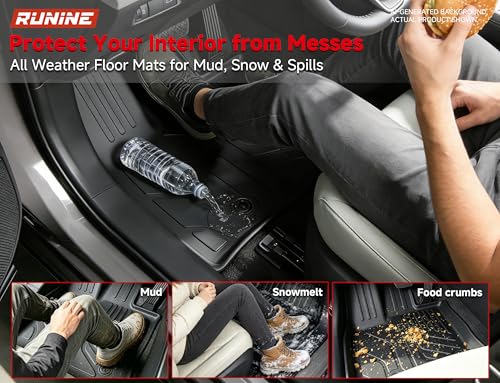 Floor Mats Cargo Liner Fit for 2021-2026 Jeep Grand Cherokee L (Only for 6-Seater w/o 2nd Row Center Armrest), All Weather Car Floor Liners Trunk Cargo Liner Car Accessories - size: Jeep Grand Cherokee L 6 Seater