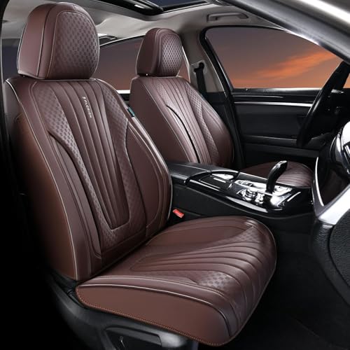 FLORICH Car Seat Covers, Premium Leatherette Car Seat Covers Front Seats, Waterproof Nappa Leather Seat Protectors, Breathable Car Seat Cushion for Most Sedans Cars SUV Trucks, Coffee - color: Coffee, size: Frontpair