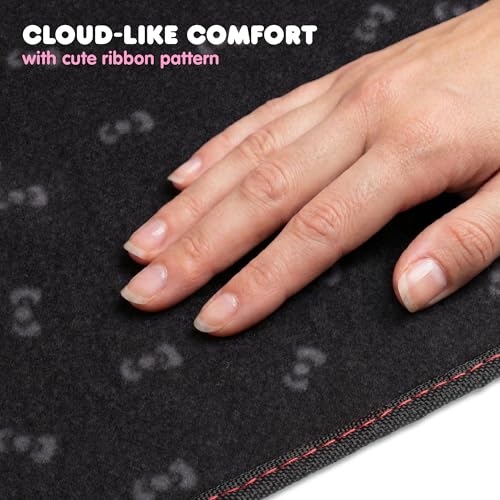 Hello Kitty Carpet Car Floor Mats - Universal Fit for Cars, SUVs & Trucks - Black with Red Bow & Hello Kitty Print - Front & Rear Set, 4 Piece Car Accessories