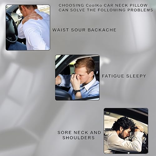 Car Headrest Neck Pillow Support Ergonomic, with Valve Stem Covers Accessory for Driving Seat Fatigue Relief Compatible with Model S X 3 Y & Cybertruck - 1 Piece - color: A. White Ver. 4