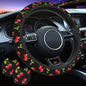 Cherry Hearts Red Steering Wheel Cover Cherry Hearts Red Steering Wheel Cover Car Women Breathable Universal for 14-15 Inch Anti-Slip 2 Pieces Car Coasters for Men Women - color: 1-Cherry Hearts