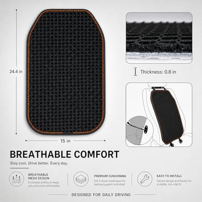 Cool and Breathable 3D air MESH car seat Cushion for Summer, Universal Ventilated Comfortable seat pad, Suitable for sedans, Vans, Pickup Trucks, and SUVs (Black Back cushion-1PCS) - color: Black Back Cushion-1pcs