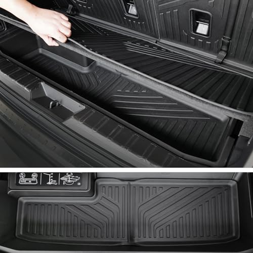 Floor Mats Cargo Mat Backrest Mats Trunk Lower Storage Mat for 2019-2026 Subaru Ascent Accessories, All-Weather TPE Trunk Mat Cargo Liner Door Sill Protector(Floor Mats+2-in-1 Cargo Mat) - style: Floor Mats+2-in-1 Cargo Mat
