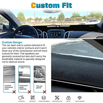 x xotic tech Center Console Dashboard Mat Pre-Cut Non-Slip Sunshield Sun Glare Protector Dash Carpet Pad Black Cover Compatible with Chevy Equinox SUV 2018 2019 2020 2021 2022 2023 2024 - color: Compatible with Chevy Equinox 2018-2022