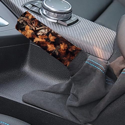 Deer Camo Print Car Handbrake Cover Gear Shift Knob Cover Set, Washable Auto Gear Shift Cover Set, Universal Vehicle Accessories Set for Cars Truck SUV, Set of 2 - color: Deer Camo