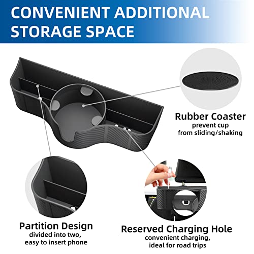 3-in-1 Car Headrest Backseat Organizer with 3.7" Backseat Cup Holder for Car, Seat Back Organizer with Hooks (2pc) - size: 2-PACKS