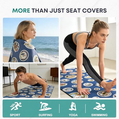 Car Seat Cover Towel, Car Seat Protector Front Seats, Sweat Towel Car Seat Covers for Post Gym Workout, Running, Swimming and Beach, Non-Slip Car Seat Towel Covers Fit for Most Cars Trucks SUV