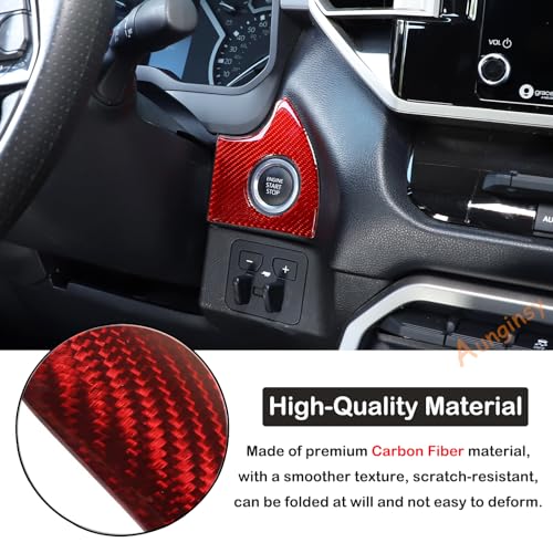 Car Engine Start Stop Decoration Frame Stickers Fit for Toyot@a Tundra/Sequoia 2022-2024 Real Carbon Fiber Center Console Key Ignition Starter Button Knob Panel Protect Cover Trim Sticker Accessories - size: Engine Start Stop Trim
