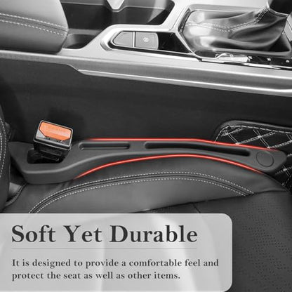 Car Seat Gap Filler 2-Pack, Universal Car Seat Gap Filler Organizer, Seat Gap Plug – Fills Gap Between Seat & Console (Premium Black) - color: Premium Black