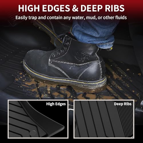 LASFIT Floor Mats for BMW X5 (F15) 2014-2018 / for BMW X6 (F16) 2015-2019, Custom Fit TPE All Weather Floor Liners 1st & 2nd Row Car Mat, Black - size: 3) X5 2014-2018 | X6 2015-2019 | Floor Mats