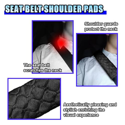 5PCS Car Seat Belt Pads Cover - Soft Comfort Seatbelt Covers Protect Your Neck and Shoulders - Auto Seat Belt Shoulder Strap Cover Protector Pads - Shoulder Cushion Harness Pad for Car/Bag (Black) - color: Black